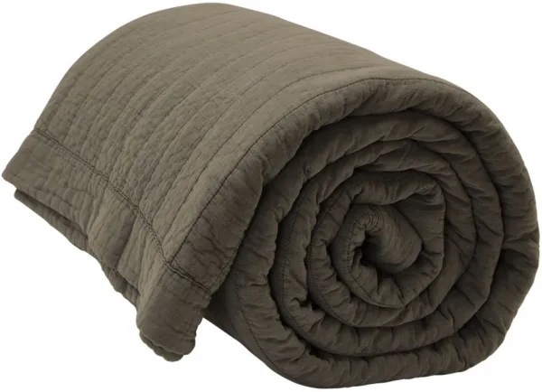 Magnhild, Vadderat överkast, bark, 280x280 cm